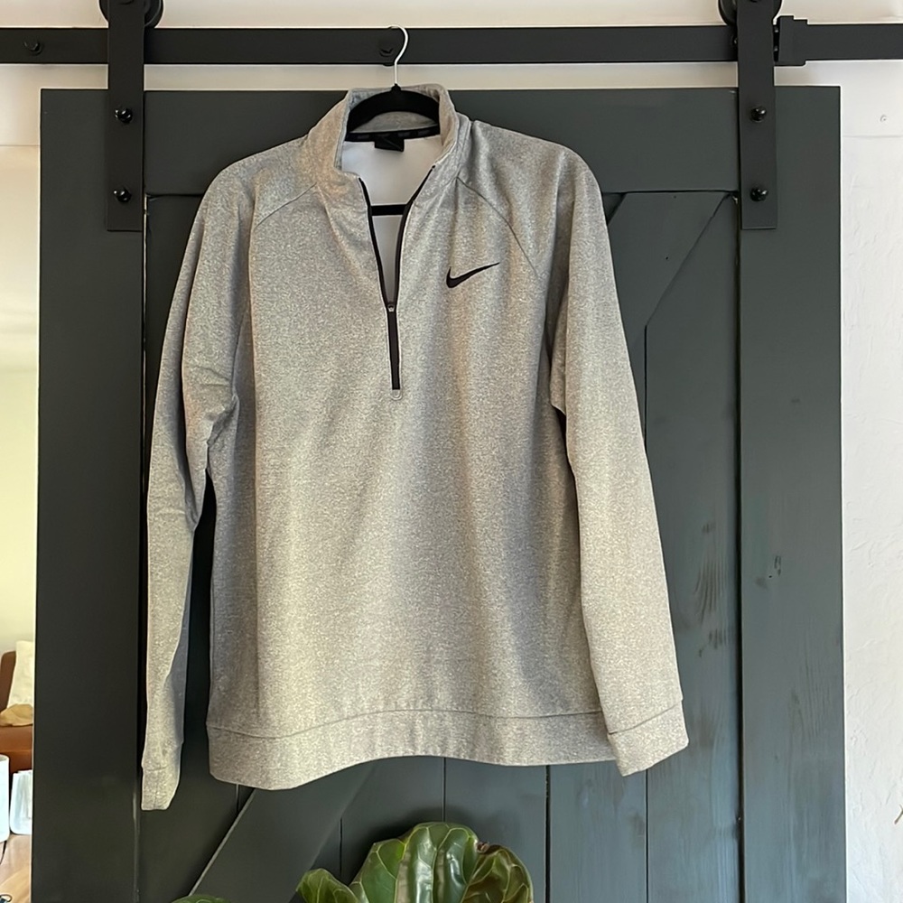 Nike longsleeve zip up grey size Large